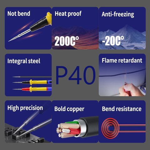 Вимірювальний щуп для мультиметра Mechanic P40, 120 см, 1000V, 20A Прев'ю 4