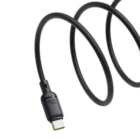 USB кабель Baseus Silky, 2xUSB тип-C, 200 см, 100 Вт, черный, силиконовый, #P10377704113-01 Превью 1