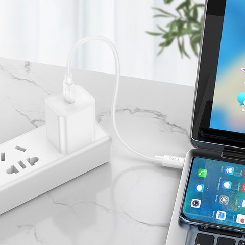 USB кабель Hoco X96, 2xUSB тип-C, 25 см, 60 Вт, 3 A, белый, #6942007609456 Превью 1