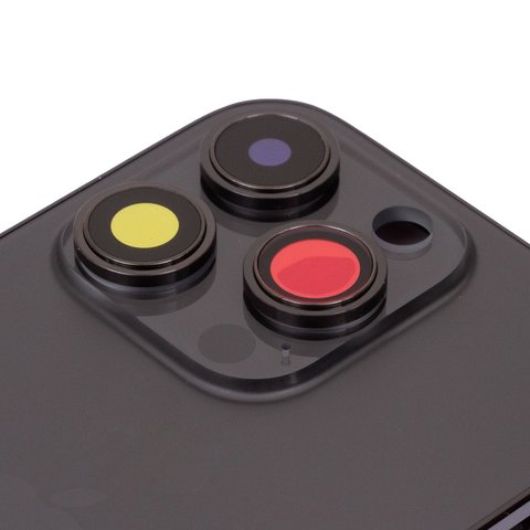 Carcasa puede usarse con iPhone 14 Pro, negro,  con sujetador de tarjeta SIM, con botones laterales, Original (PRC), EU Version, space black Vista previa  1