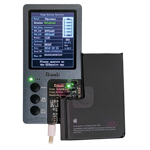 Batería puede usarse con iPhone 14 Pro Max, Li-ion, 3.86 V, 4860 mAh, mayor capacidad, (A2830), original IC Vista previa  1