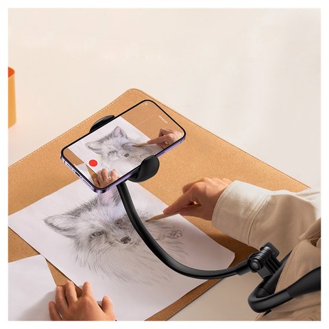 Тримач Baseus ComfortJoy Series, настільний, на шию, чорний, #LUGB000001 Прев'ю 3