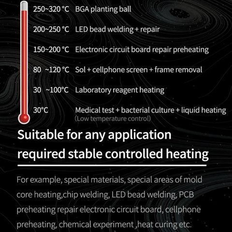 Платформа для попереднього підігріву Mechanic HT-10, для ремонту материнських плат, 10*10cm / 20-300°С Прев'ю 3