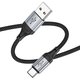USB кабель Hoco X102, USB тип-C, USB тип-A, 100 см, 3 A, чорний, в нейлоновому обплетенні, #6942007608770 Прев'ю 1