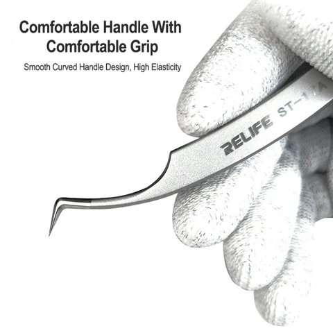 Пинцет монтажный RELIFE ST-17A, изогнутый, 125 мм Превью 3