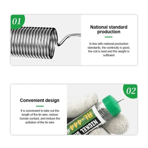 Припій RELIFE RL-444, 0,8 мм, 3 м, для паяння нікелевих пластин акумуляторів Прев'ю 7