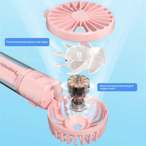 Вентилятор F2, зеленый, с функцией увлажнения, с аккумулятором, ручной, настольный, USB тип-C Превью 3