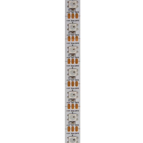 Светодиодная лента, IP20, RGB, SMD 5050, WS2812B, с управлением,5В, 60 д/м, 1 м белая Превью 1