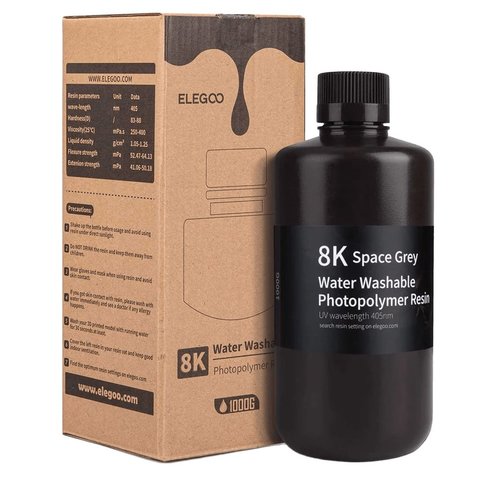 Фотополимерная смола для 3D-принтера ELEGOO 8K Space Grey (водосмываемая), 1 кг Превью 14